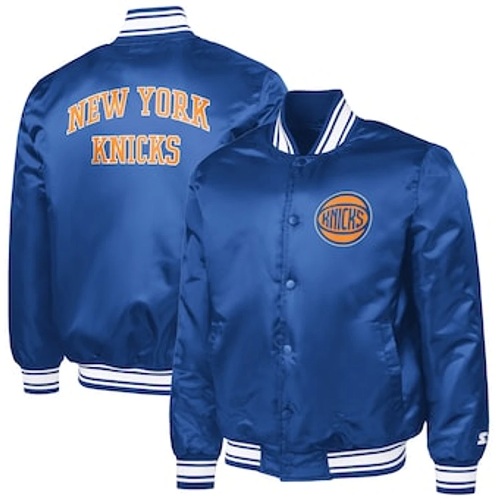 Men's Starter New York Knicks Team Name Varsity Full-Snap Jacket