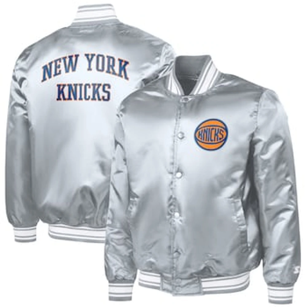 Men's Starter New York Knicks Team Name Varsity Full-Snap Jacket
