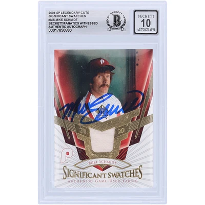 Mike Schmidt Philadelphia Phillies Autographed 2004 Upper Deck Legendary Cuts Significant Swatches GU Relic #SS-MS Beckett Fanatics Witnessed Authenticated 10 Card