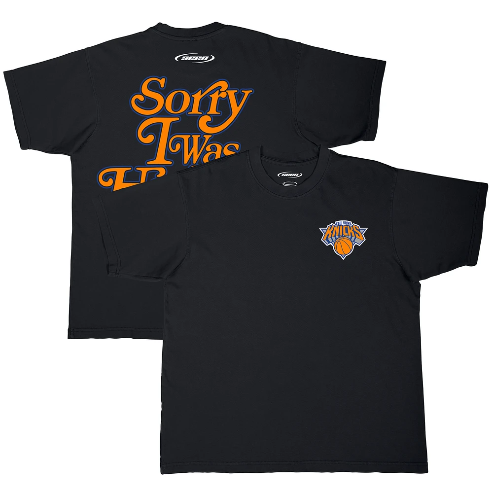 Unisex Stadium Essentials Black New York Knicks Sorry I Was Hooping Urban T-Shirt