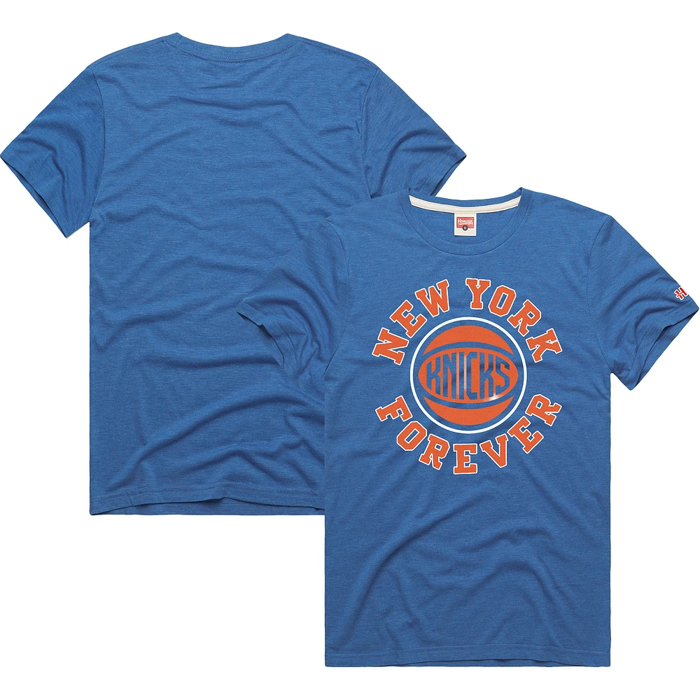 Men's Homage Blue New York Knicks Forever Tri-Blend T-Shirt