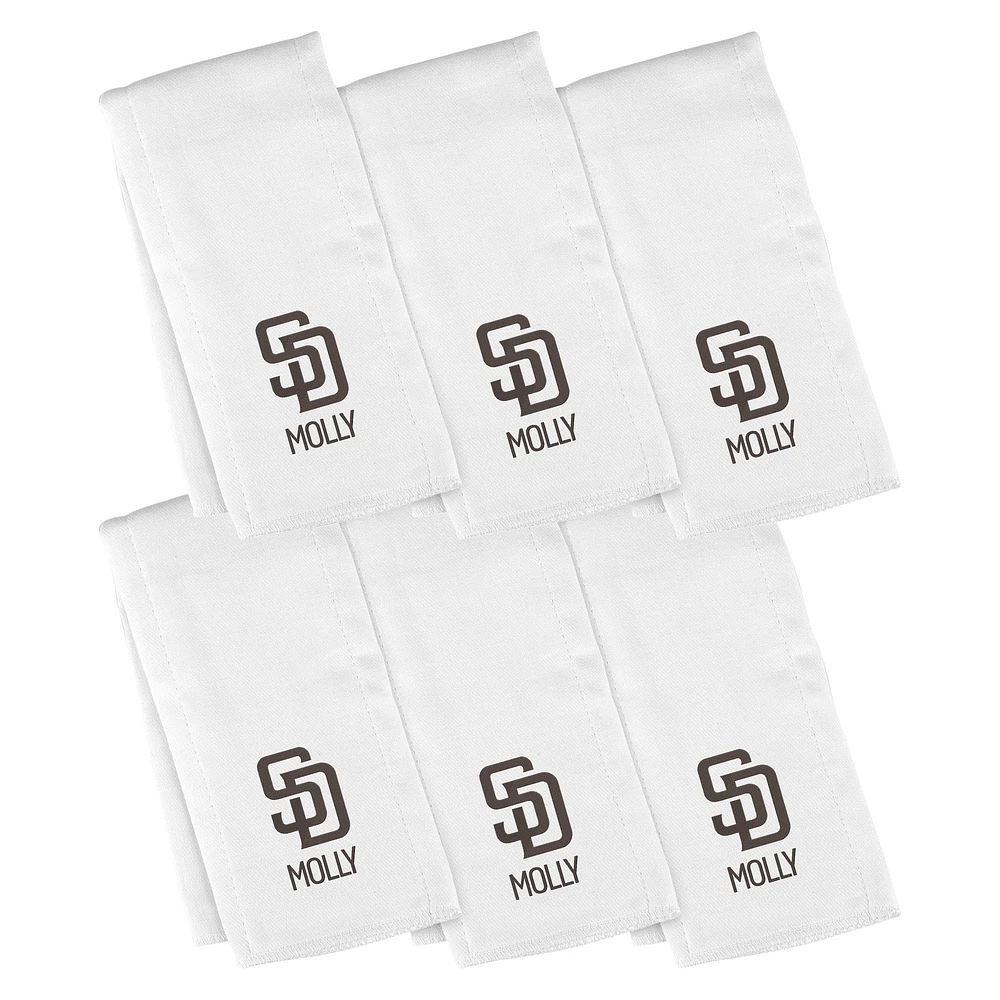 Infant Chad & Jake White San Diego Padres Personalized Burp Cloth 6-Pack