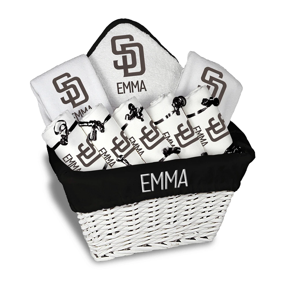 Infant Chad & Jake Black San Diego Padres Personalized Large Gift Basket