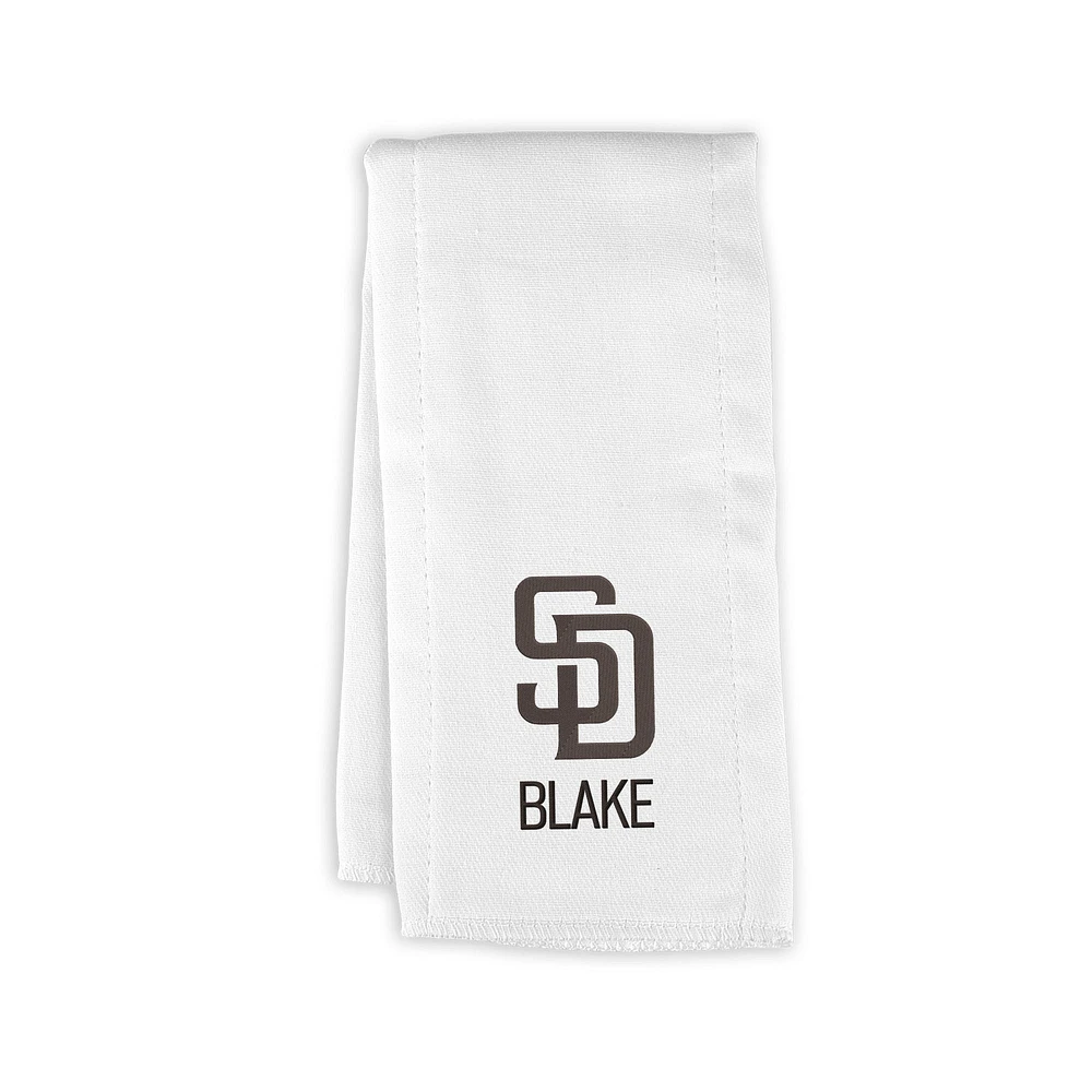 Infant Chad & Jake White San Diego Padres Personalized Burp Cloth