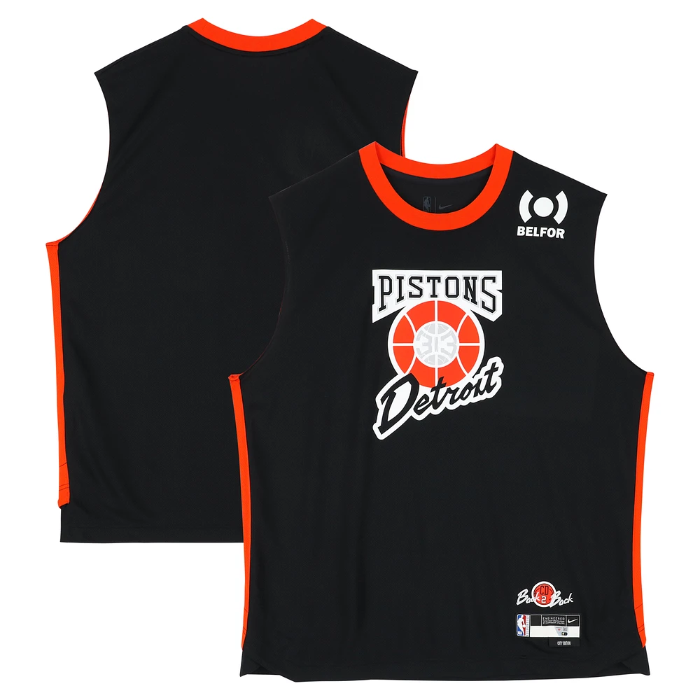 Ron Holland II Detroit Pistons Player-Worn Black Nike City Edition Sleeveless Shirt from the 2024-25 NBA Season - Size XL