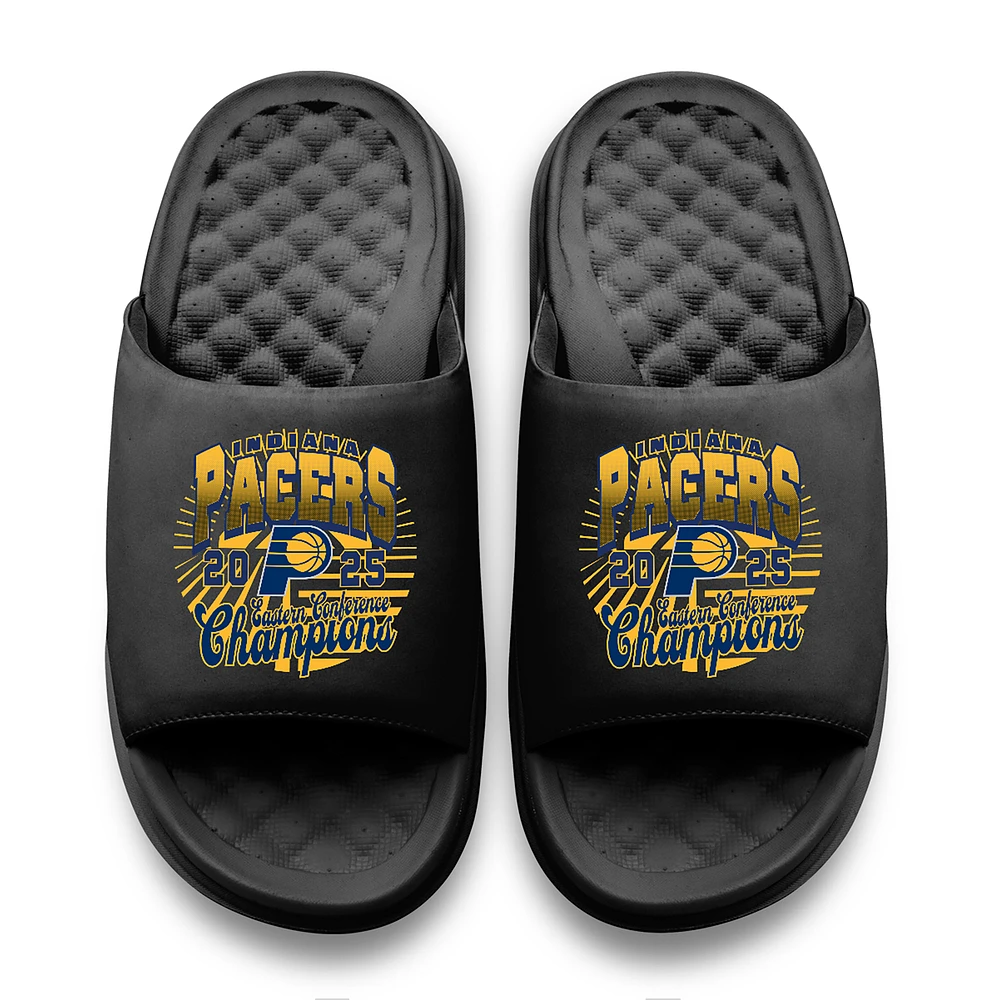 Youth ISlide Black Indiana Pacers 2025 Eastern Conference Champions Motive Slide Sandals