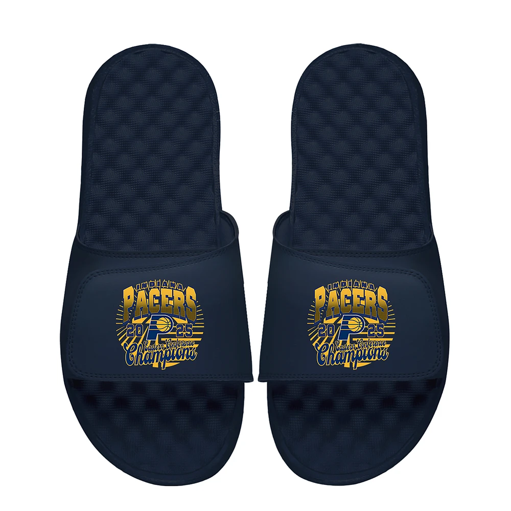 Youth ISlide Navy Indiana Pacers 2025 Eastern Conference Champions Slide Sandals