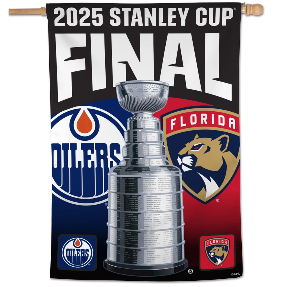 WinCraft Edmonton Oilers vs. Florida Panthers 2025 Stanley Cup Final Matchup 28" x 40" Single-Sided Vertical Banner
