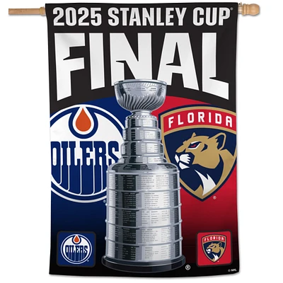 WinCraft Edmonton Oilers vs. Florida Panthers 2025 Stanley Cup Final Matchup 28" x 40" Single-Sided Vertical Banner