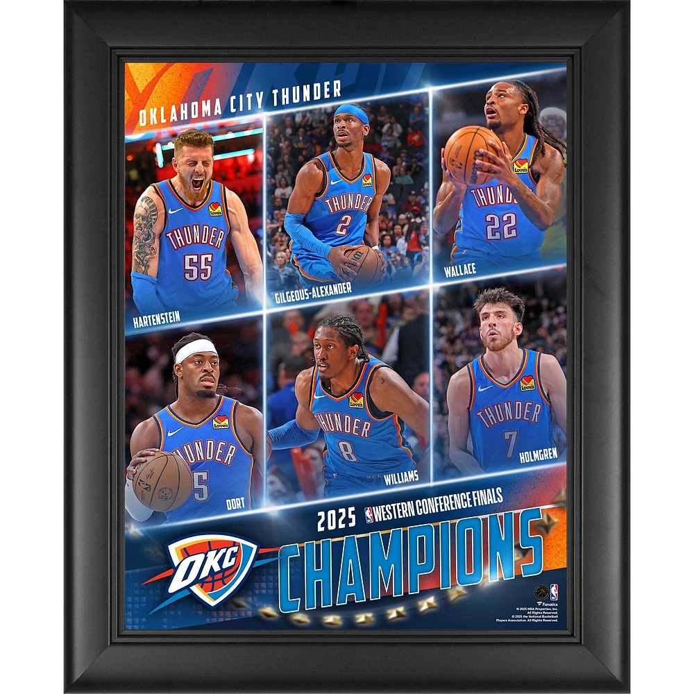 Oklahoma City Thunder Framed 13" x 16" 2025 NBA Western Conference Finals Champions Collage
