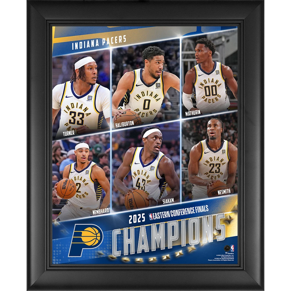 Indiana Pacers Framed 13" x 16" 2025 NBA Eastern Conference Finals Champions Collage