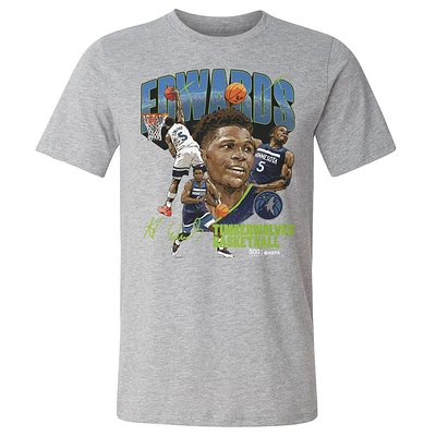 Men's 500 Level Anthony Edwards Heather Gray Minnesota Timberwolves Collage T-Shirt