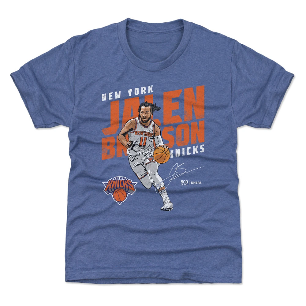 Youth 500 Level Jalen Brunson Blue New York Knicks Slant T-Shirt