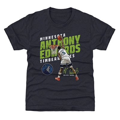 Youth 500 Level Anthony Edwards Navy Minnesota Timberwolves Slant T-Shirt