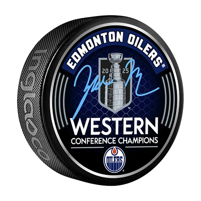 Zach Hyman Edmonton Oilers Autographed 2025 Western Conference Champions Hockey Puck