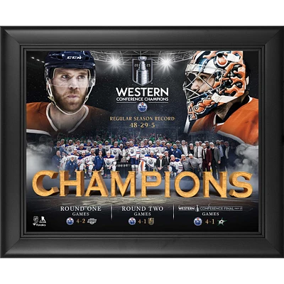 Edmonton Oilers Framed 13" x 16" 2025 Western Conference Champions Collage