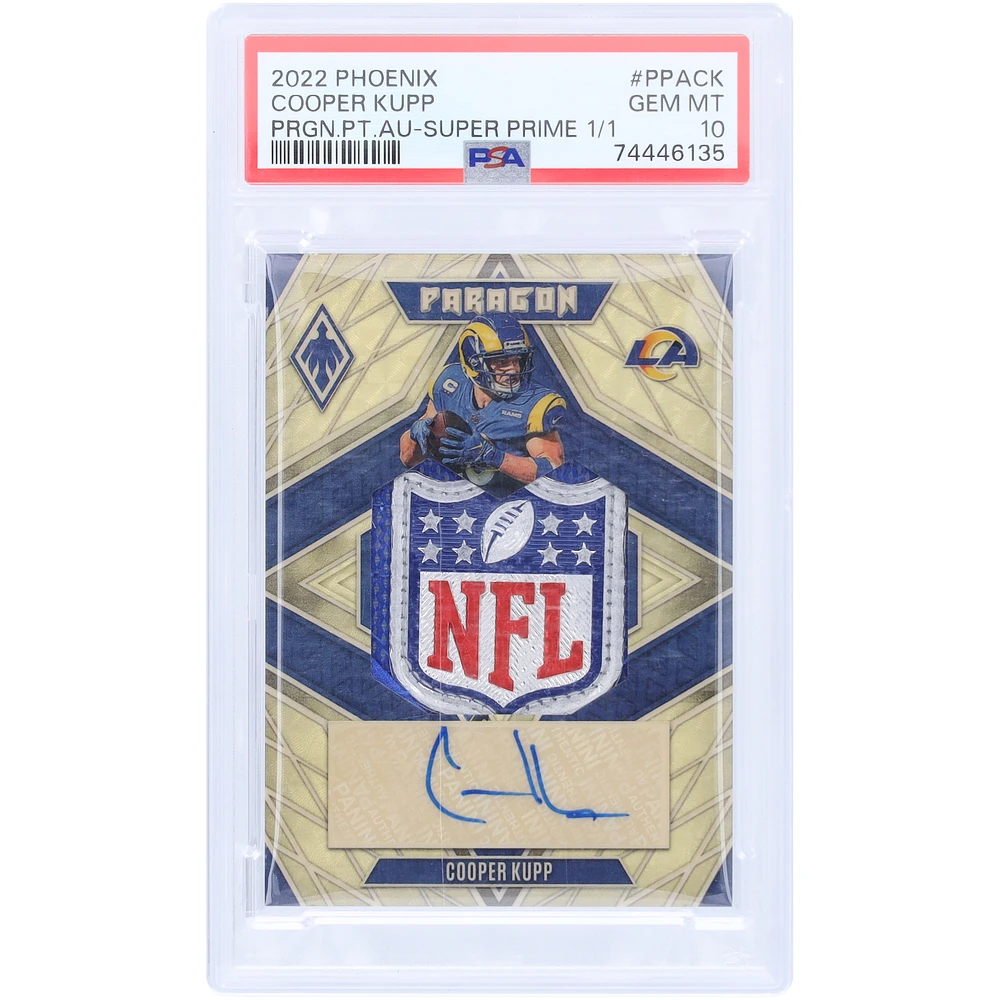 Cooper Kupp Los Angeles Rams Autographed 2022 Panini Phoenix NFL Shield Relic #PPA-CK #1/1 PSA Authenticated 10 Card