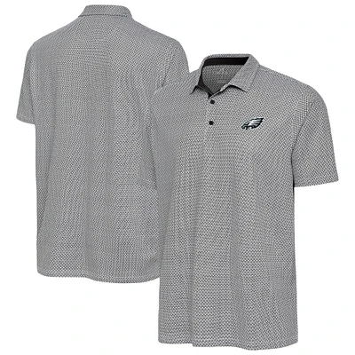 Men's Antigua Black/White Philadelphia Eagles Intersect Polo