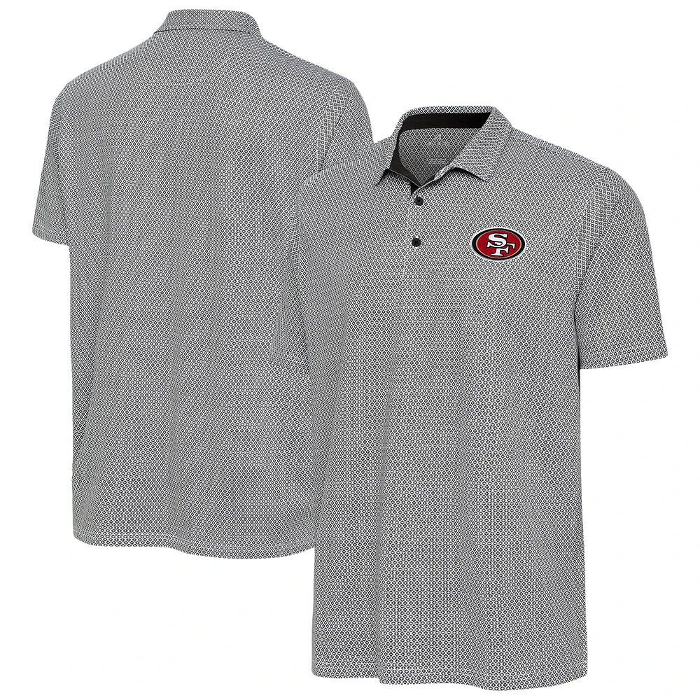 Men's Antigua Black/White San Francisco 49ers Intersect Polo