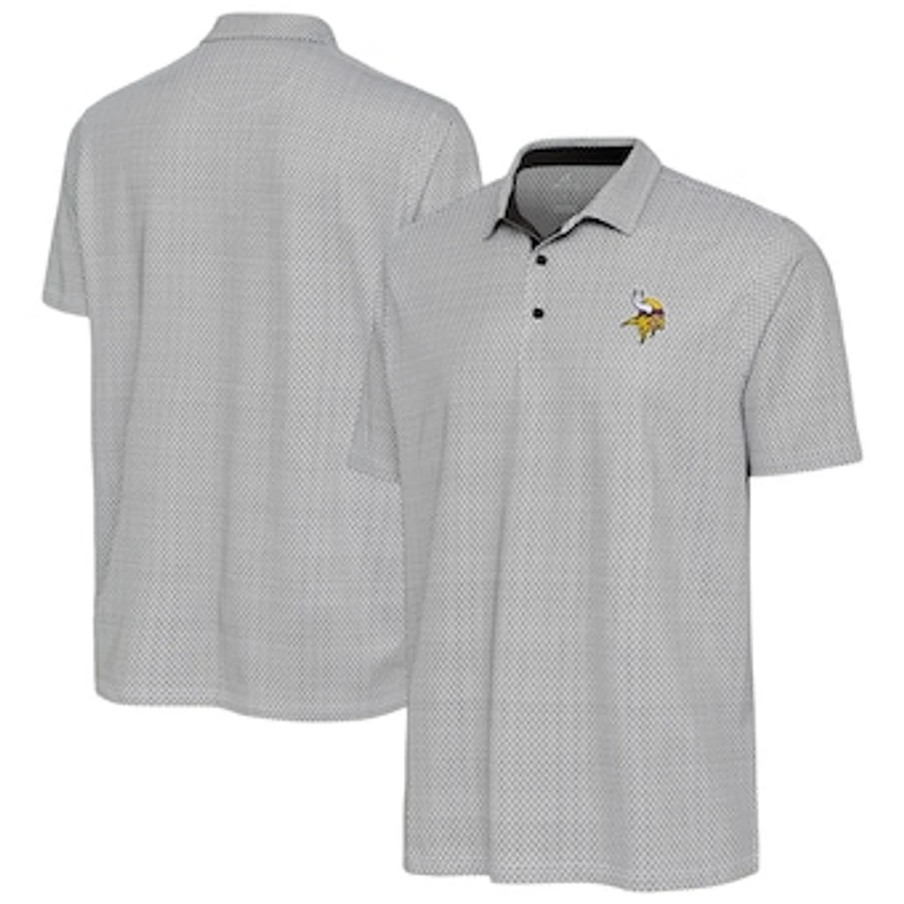 Men's Antigua Black/White Minnesota Vikings Intersect Polo