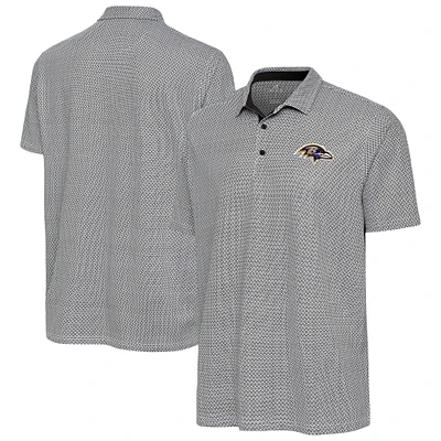 Men's Antigua Black/White Baltimore Ravens Intersect Polo