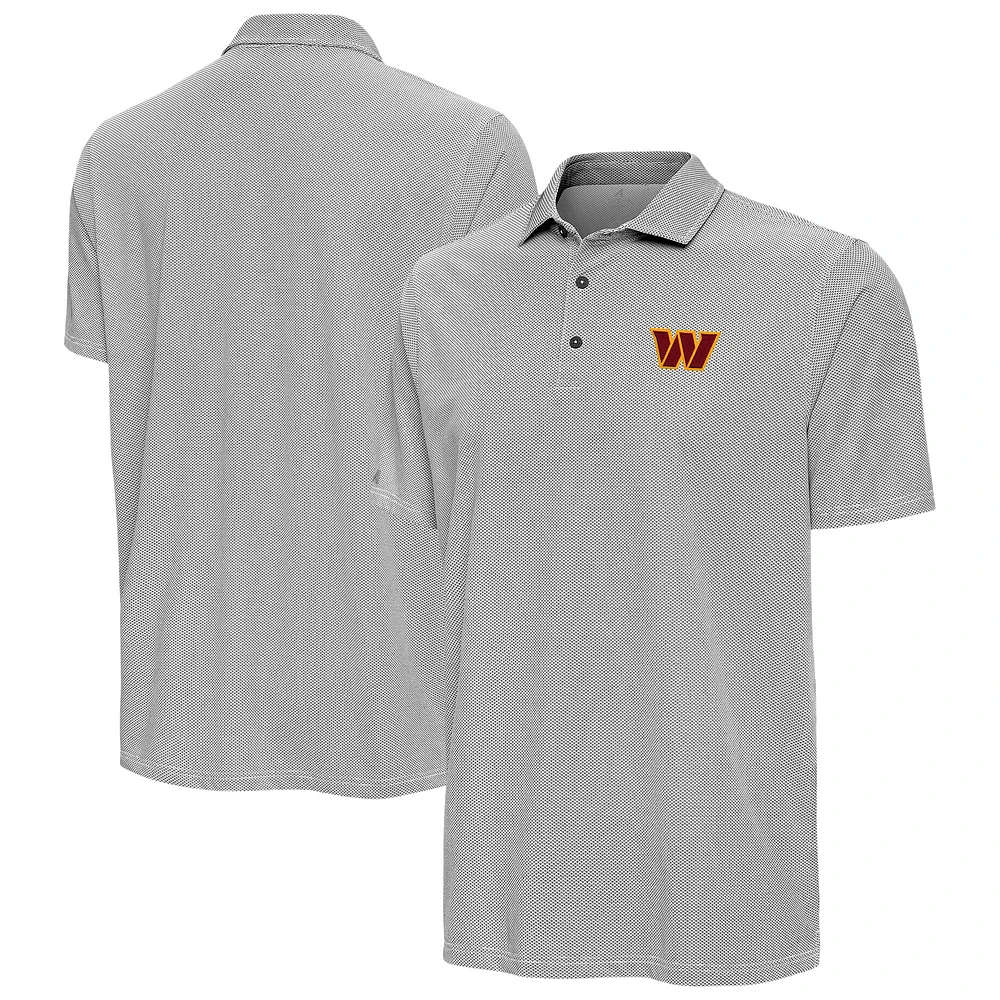 Men's Antigua Black/White Washington Commanders Pave Polo