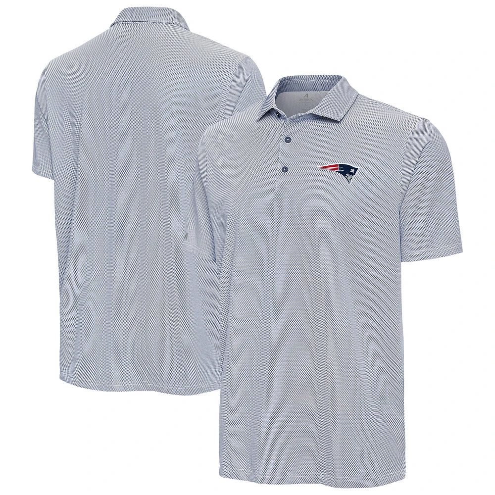 Men's Antigua Navy/White New England Patriots Pave Polo