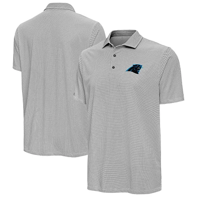 Men's Antigua Black/White Carolina Panthers Pave Polo