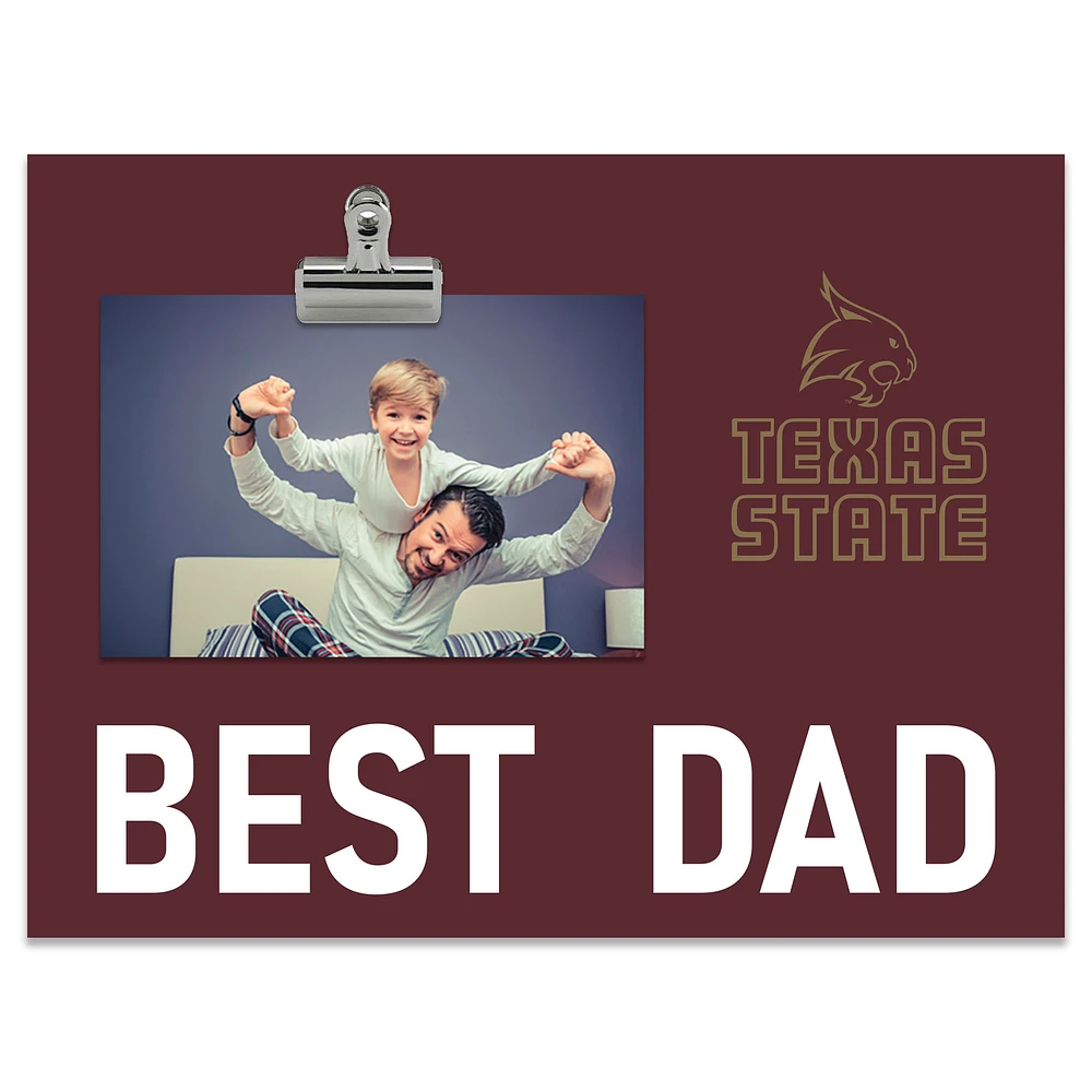 Texas State Bobcats 8" x 10.5" Briteline Best Dad Clip Frame