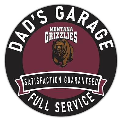 Montana Grizzlies 16" x 16" Dad's Garage Wood Sign