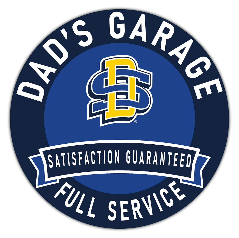 South Dakota State Jackrabbits 16" x 16" Dad's Garage Wood Sign