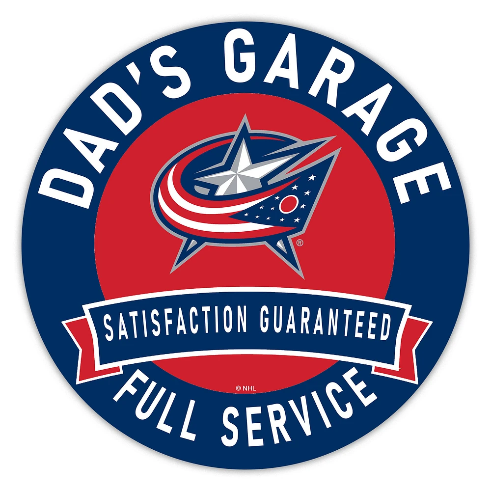 Columbus Blue Jackets 16" Dad's Garage Wood Sign