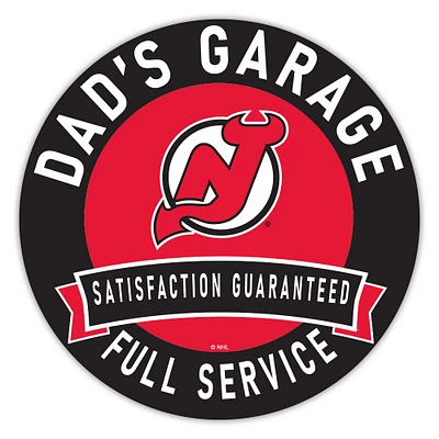 New Jersey Devils 16" Dad's Garage Wood Sign