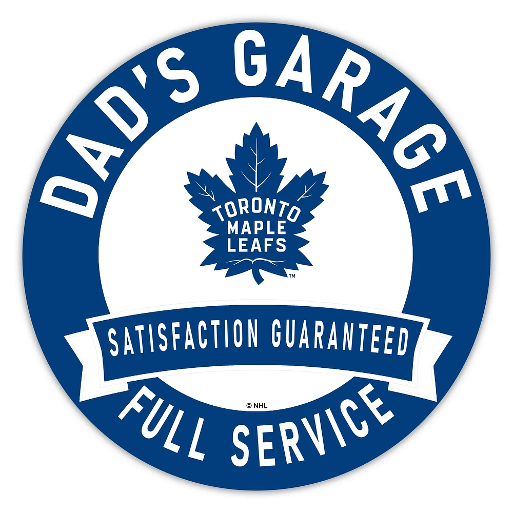 Toronto Maple Leafs 16" Dad's Garage Wood Sign