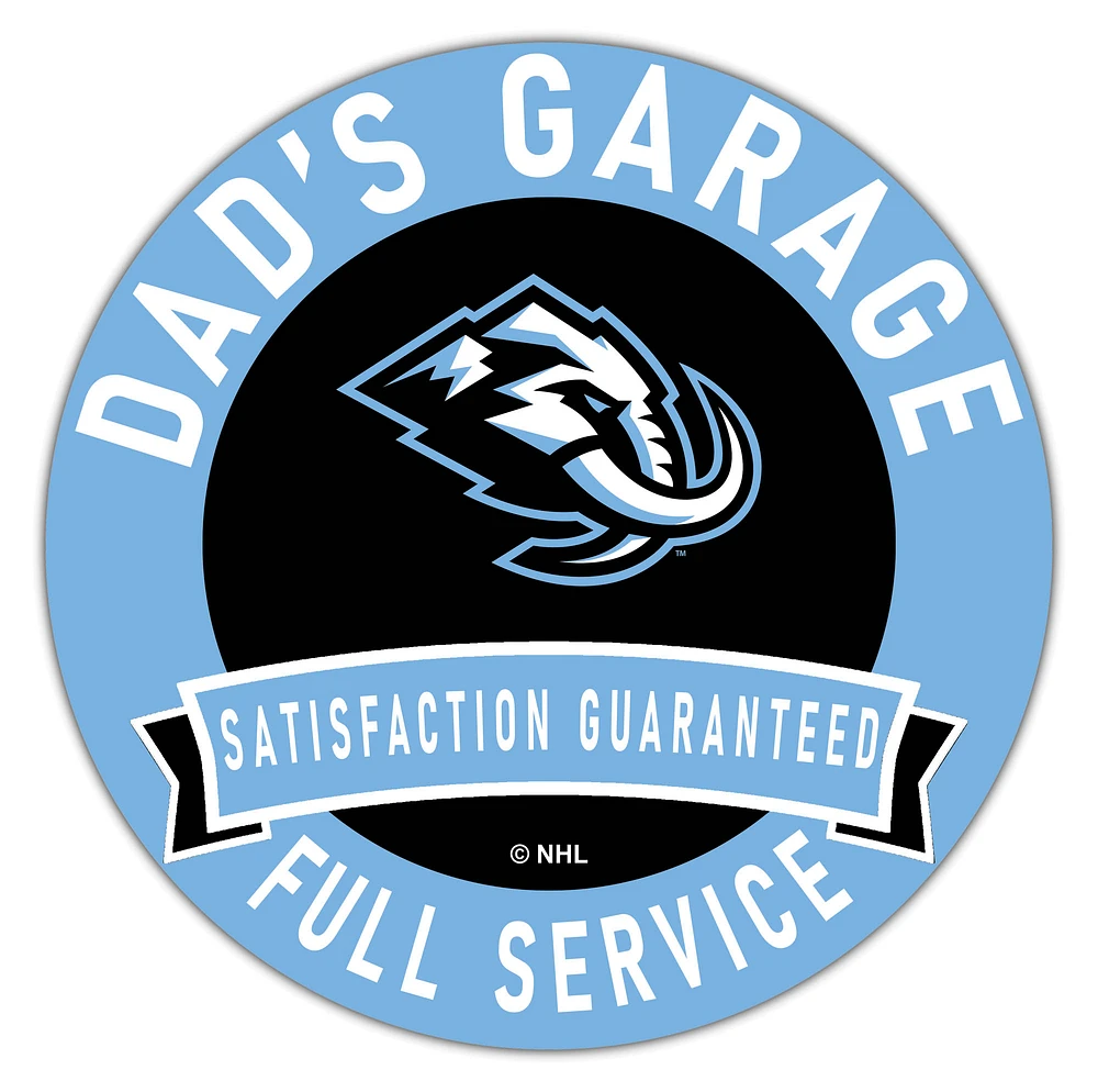 Utah Mammoth 16" x 16" Dad's Garage Wood Sign