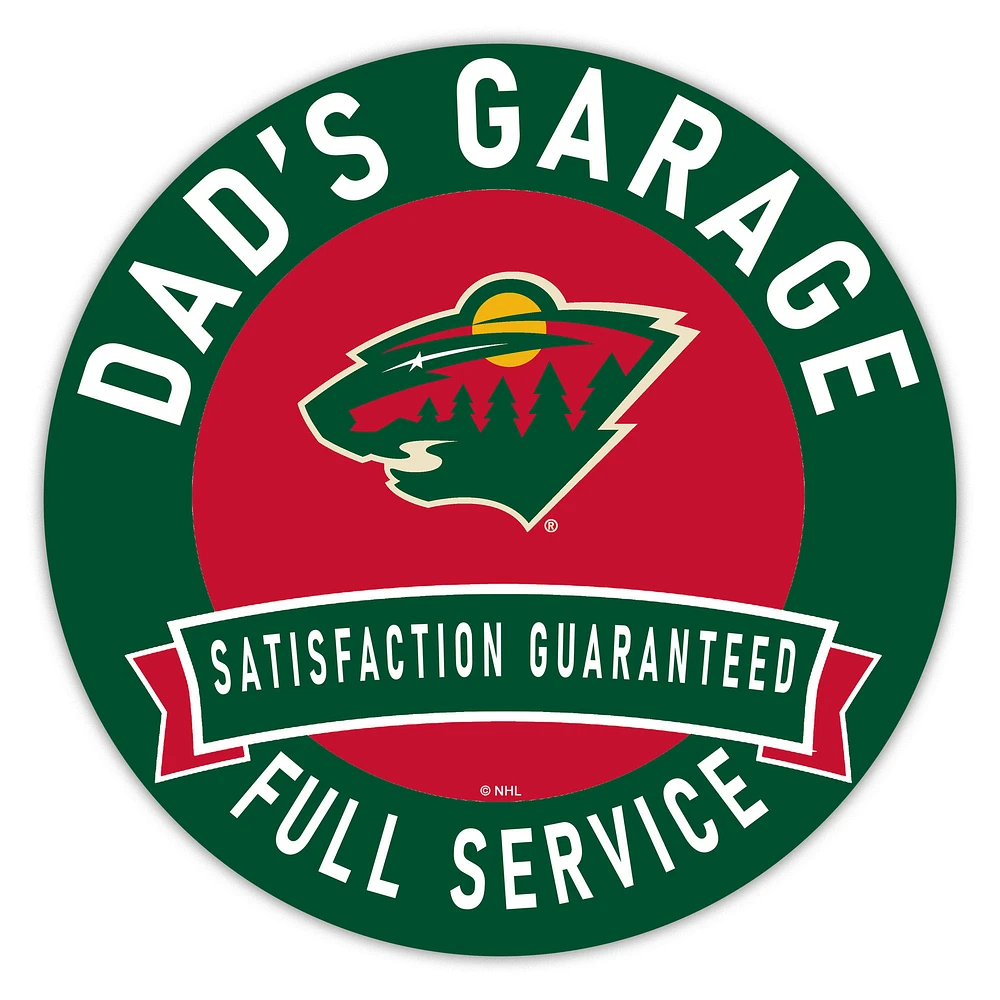 Minnesota Wild 16" Dad's Garage Wood Sign