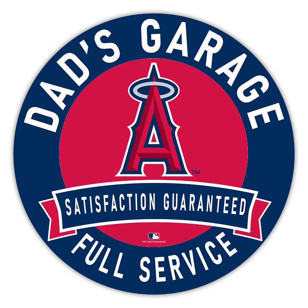 Los Angeles Angels 16" Dad's Garage Wood Sign