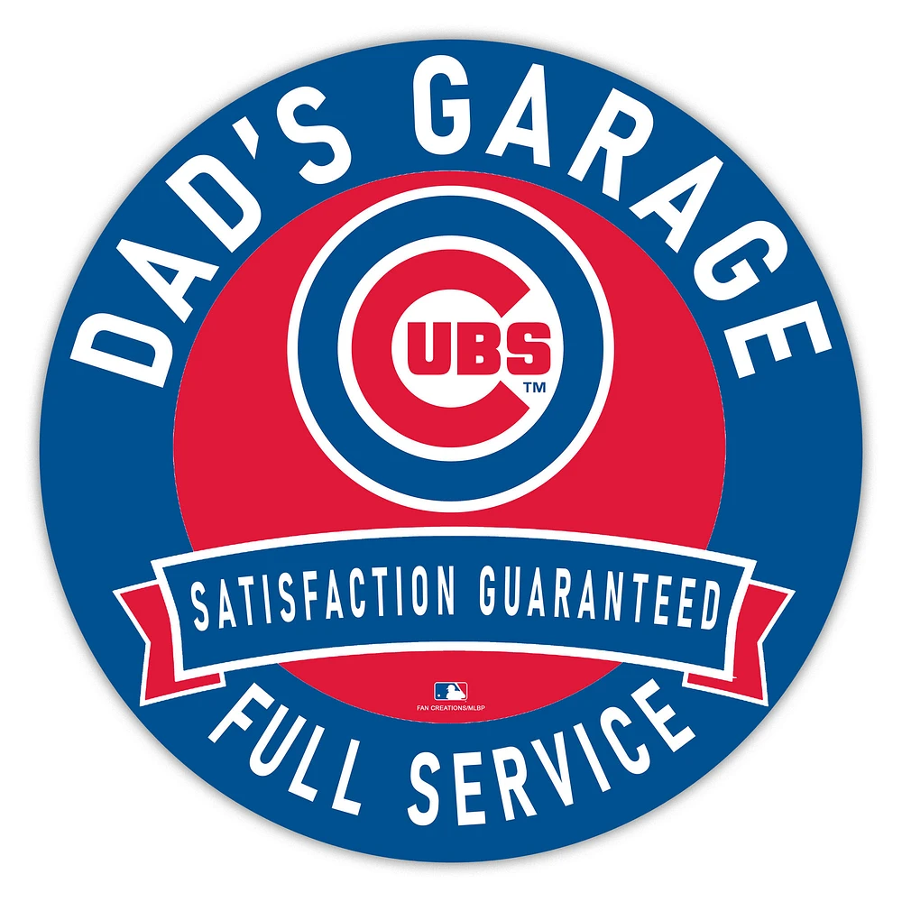 Chicago Cubs 16" Dad's Garage Wood Sign
