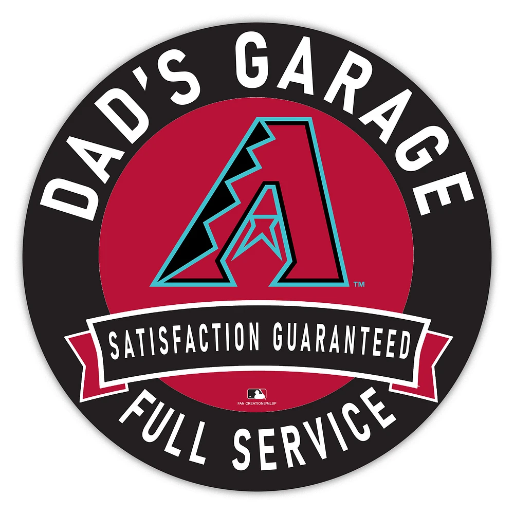 Arizona Diamondbacks 16" Dad's Garage Wood Sign