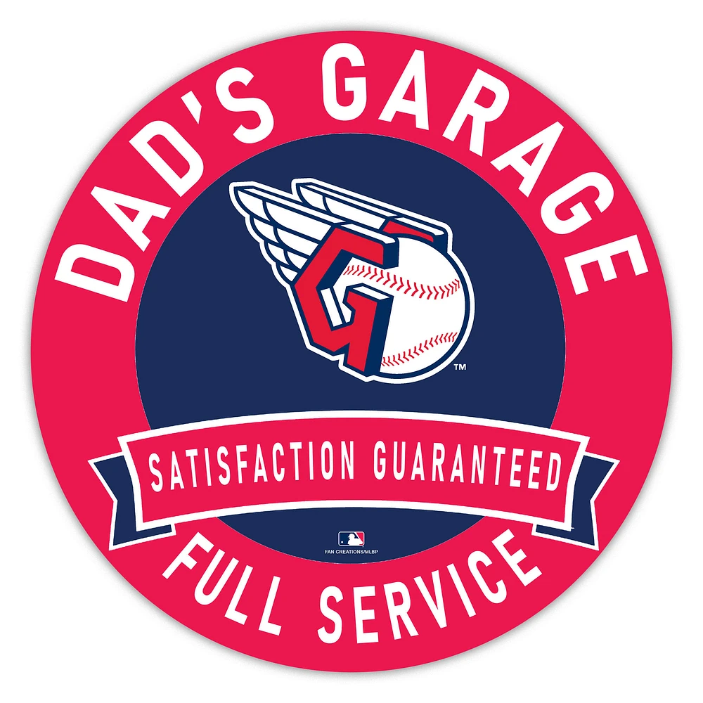 Cleveland Guardians 16" Dad's Garage Wood Sign