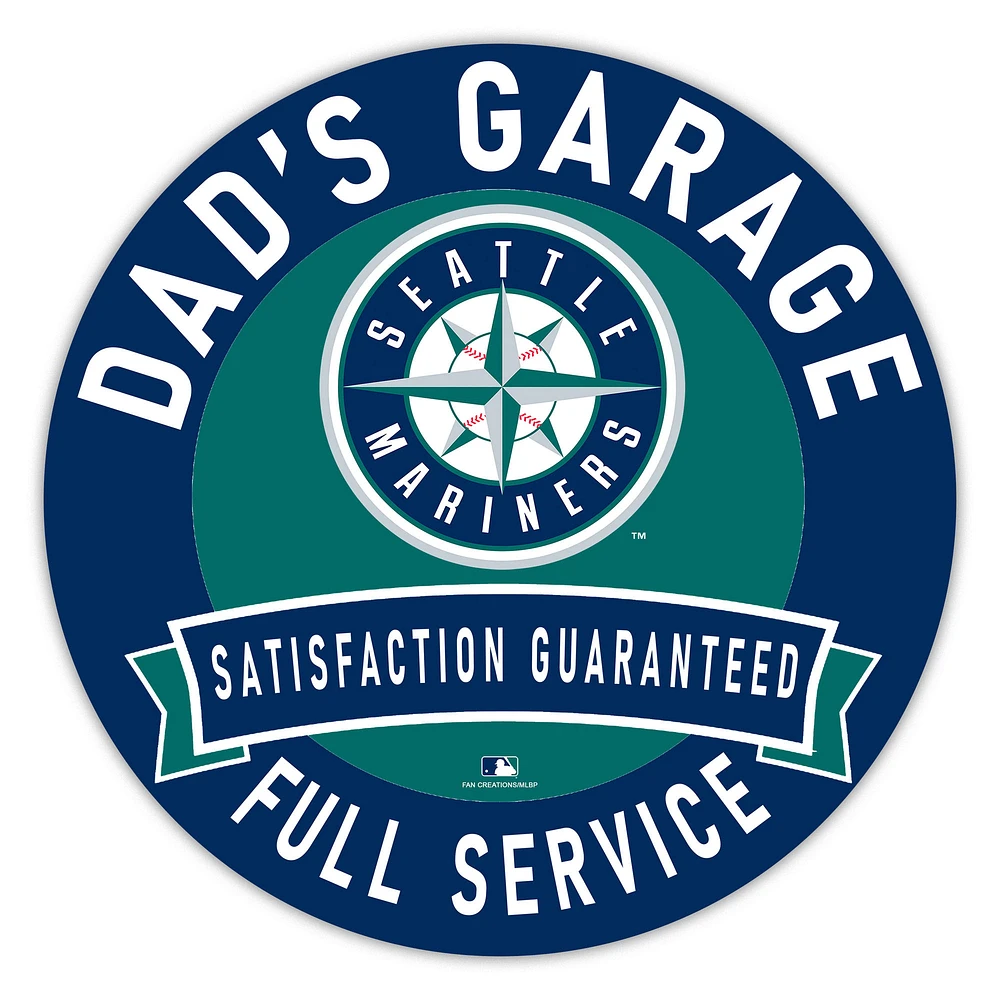 Seattle Mariners 16" Dad's Garage Wood Sign
