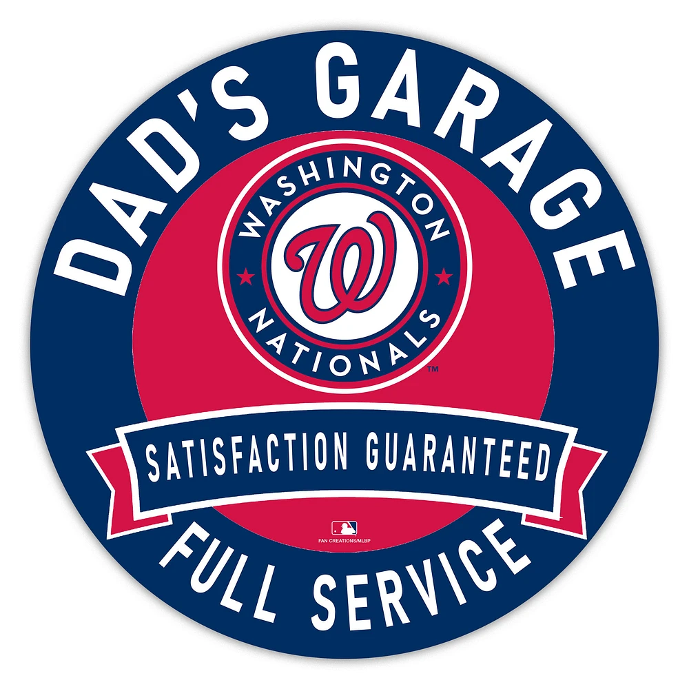Washington Nationals 16" Dad's Garage Wood Sign