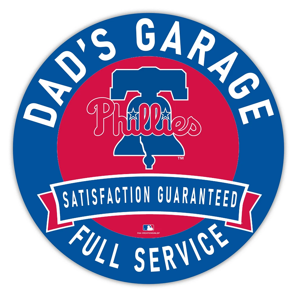 Philadelphia Phillies 16" Dad's Garage Wood Sign