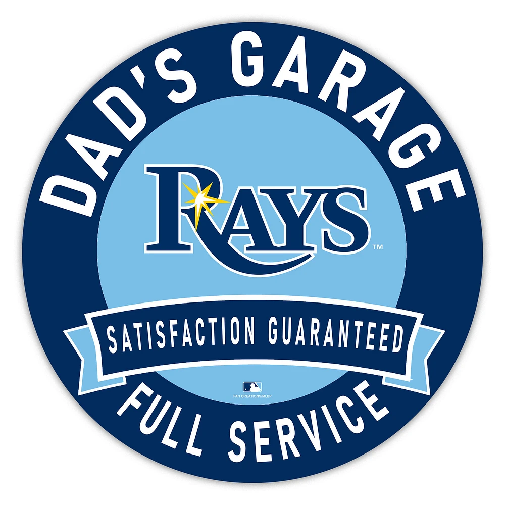 Tampa Bay Rays 16" Dad's Garage Wood Sign