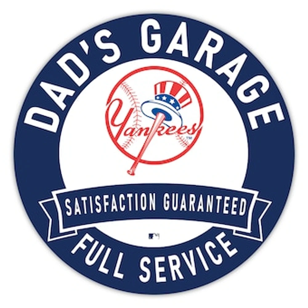 New York Yankees 16" Dad's Garage Wood Sign