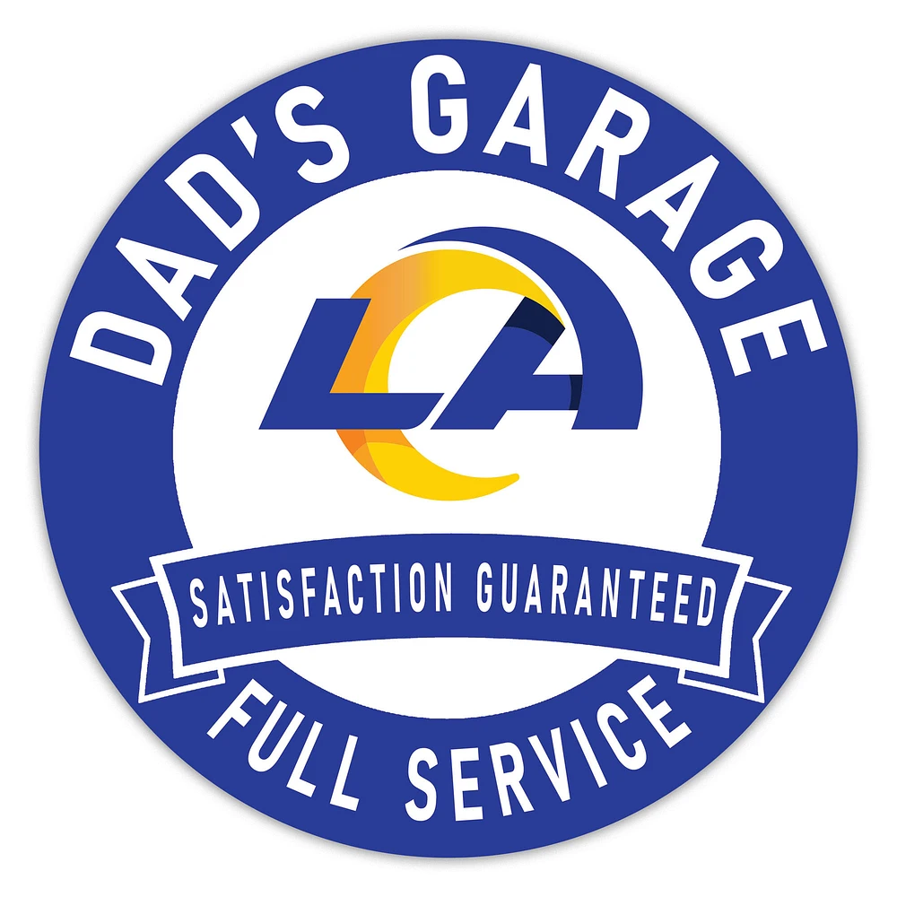 Los Angeles Rams 16" Dad's Garage Wood Sign