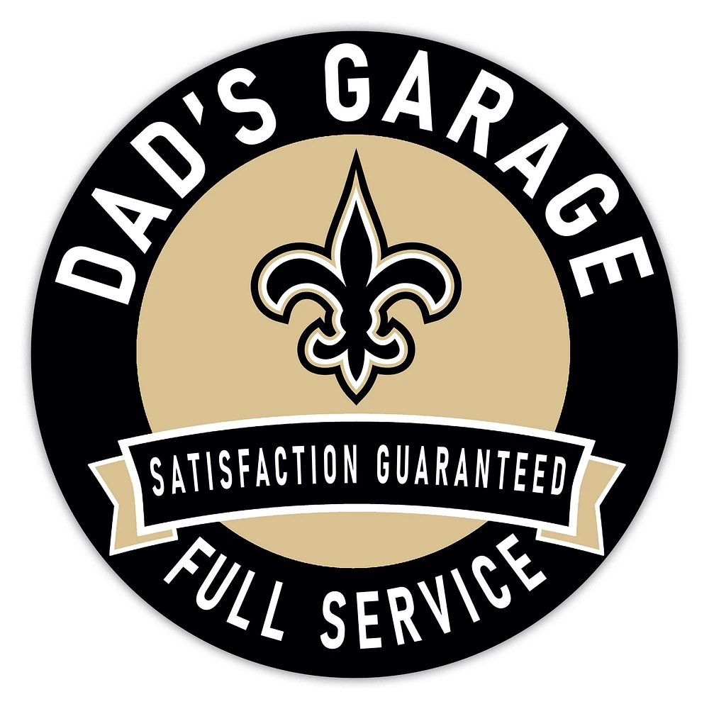 New Orleans Saints 16" Dad's Garage Wood Sign