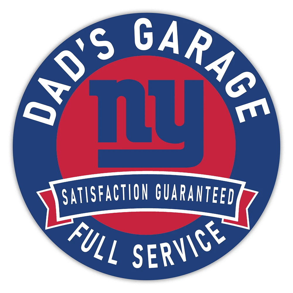 New York Giants 16" Dad's Garage Wood Sign