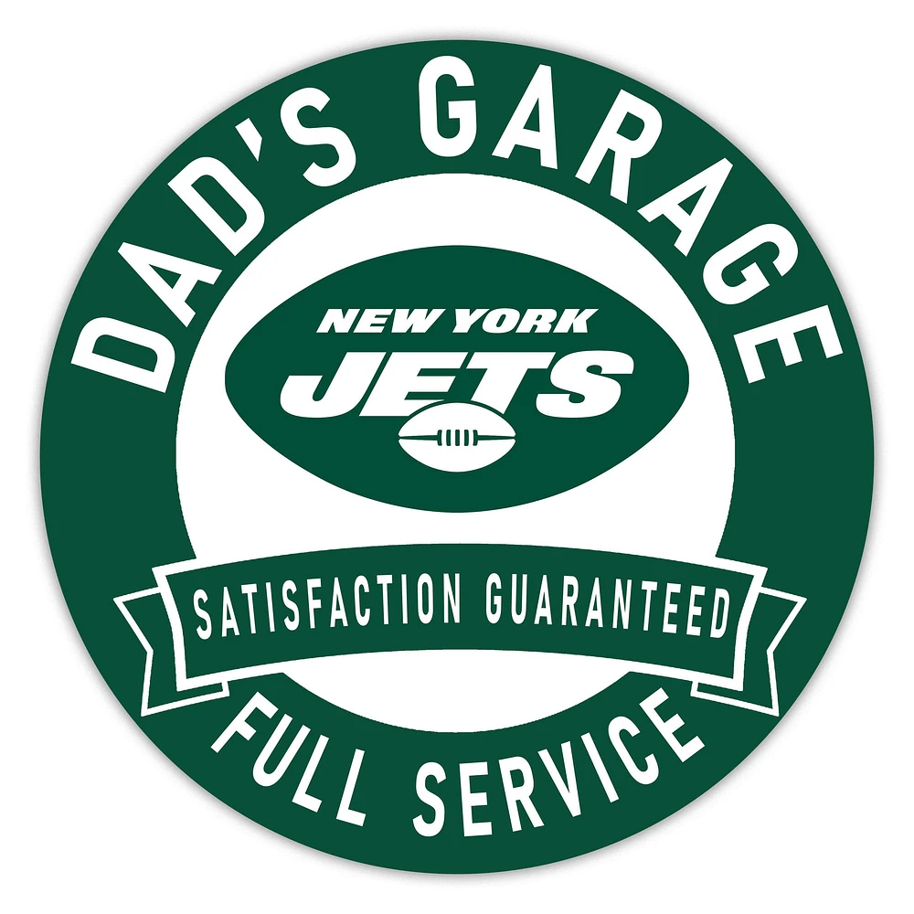 New York Jets 16" Dad's Garage Wood Sign
