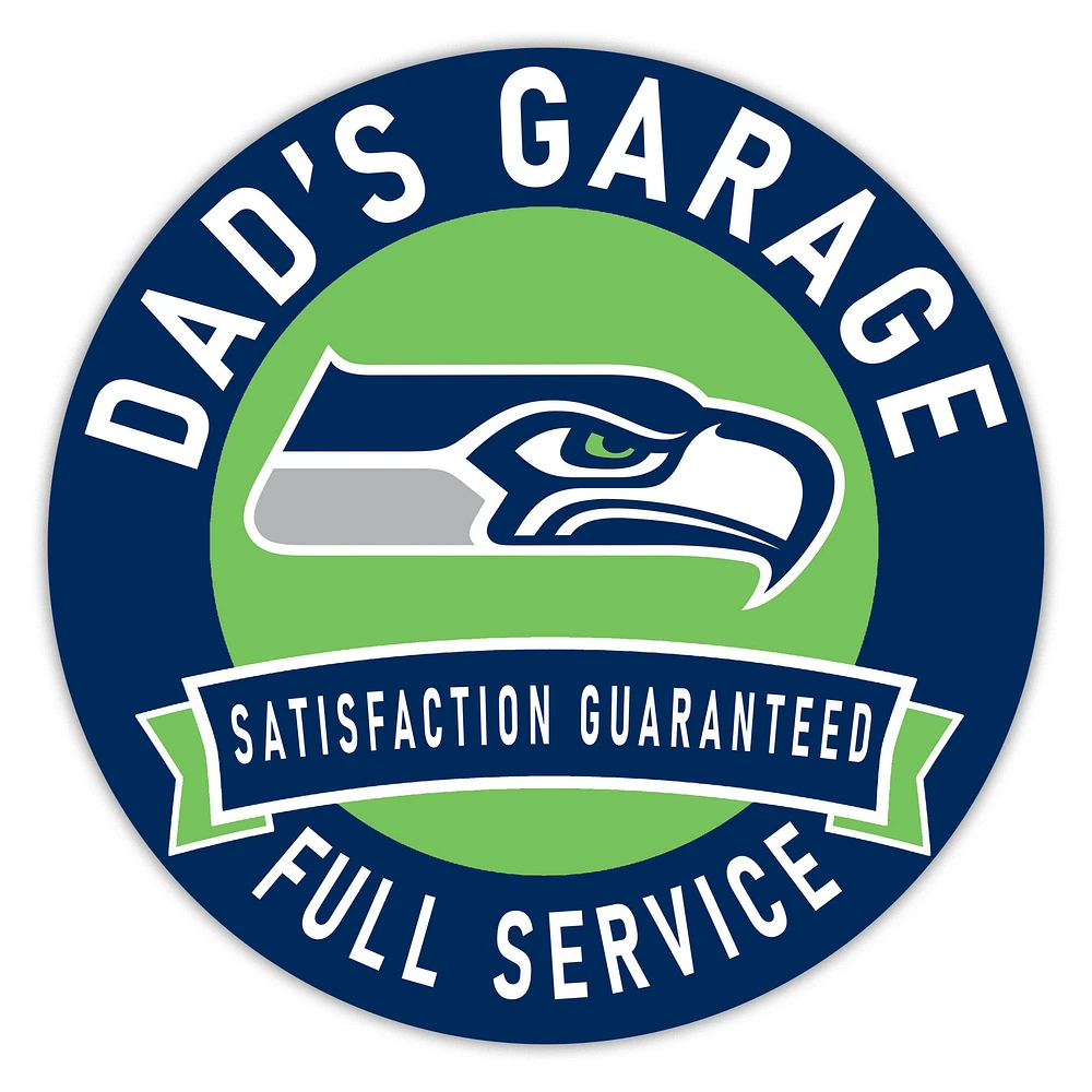 Seattle Seahawks 16" Dad's Garage Wood Sign